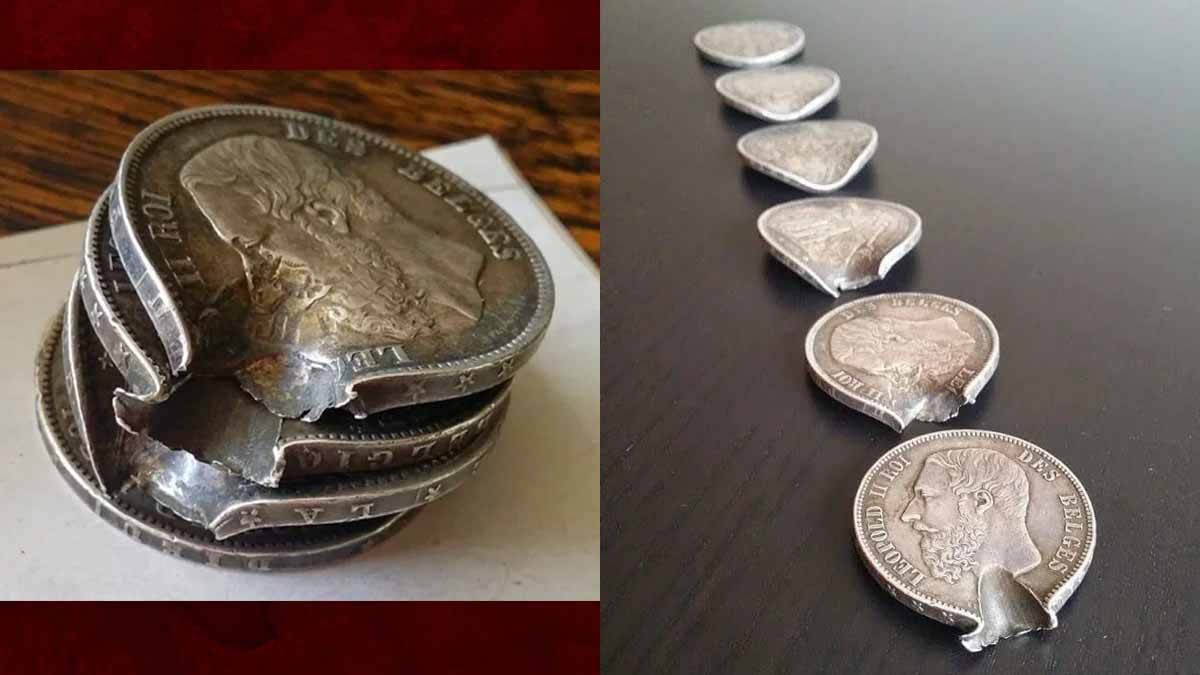 Photos of the six coins