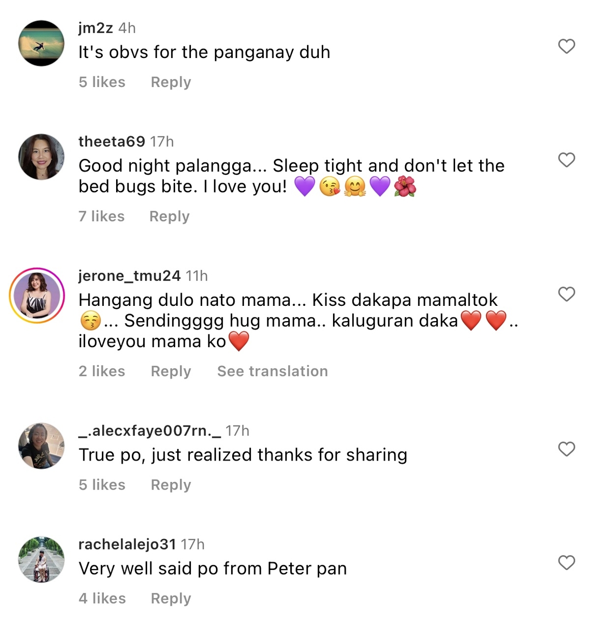 Sharon Cuneta addresses Peter Pan quote to an unnamed child of hers, whom netizens speculate is her eldest daughter, KC Concepcion.