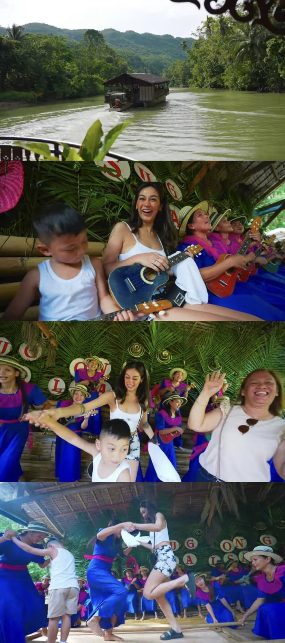 Zeinab Harake Bohol vacation with kids Lucas and Bia, and her partner Bobby Ray Parks Jr. | Loboc River Cruise