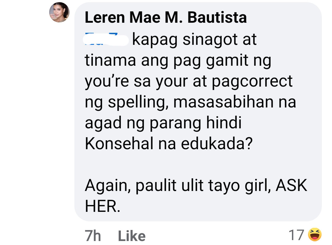 Leren Bautista answers bashers