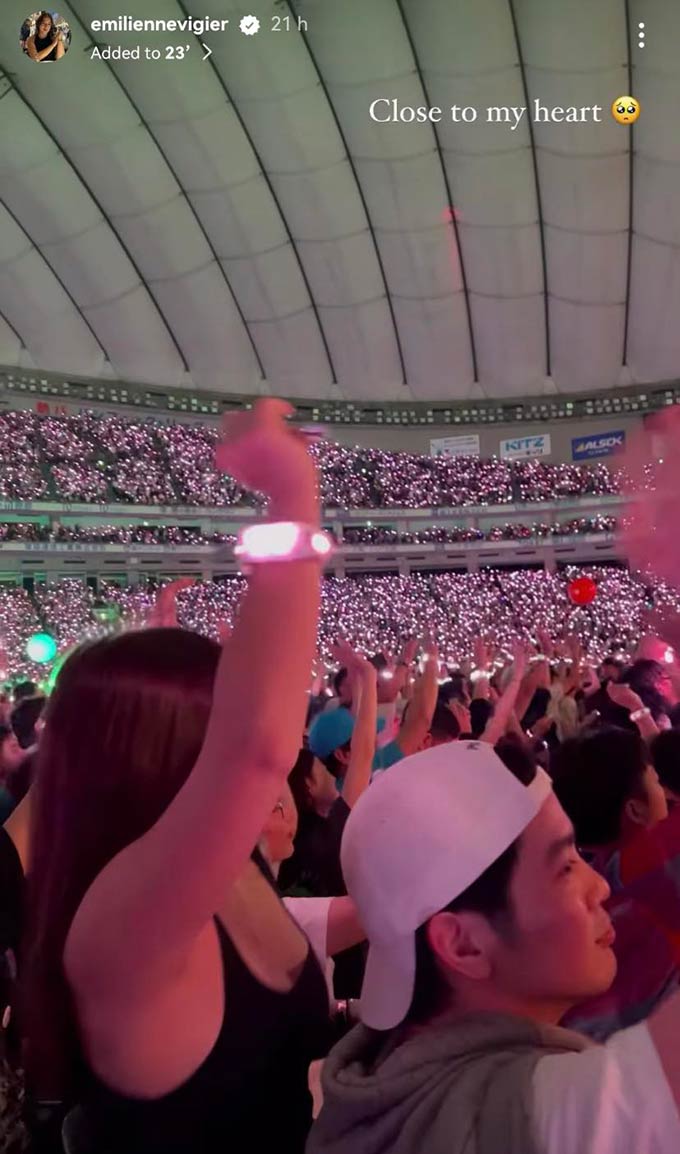 Joshua Garcia and Emilienne Vigier watch Coldplay in Japan