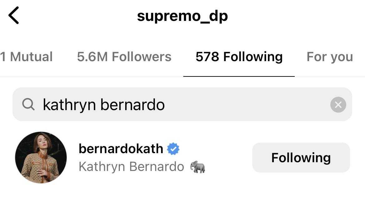 Andrea Brillantes unfollows Kathryn Bernardo on Instagram