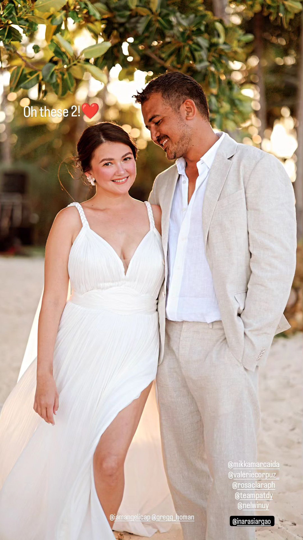 Angelica Panganiban in her down for the wedding dinner