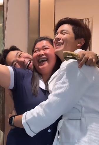 Hayden Kho, Yaya Lotlot, and Alden Richards selfie