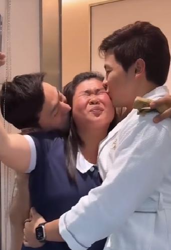 Hayden Kho and Alden Richards kiss Yaya Lotlot