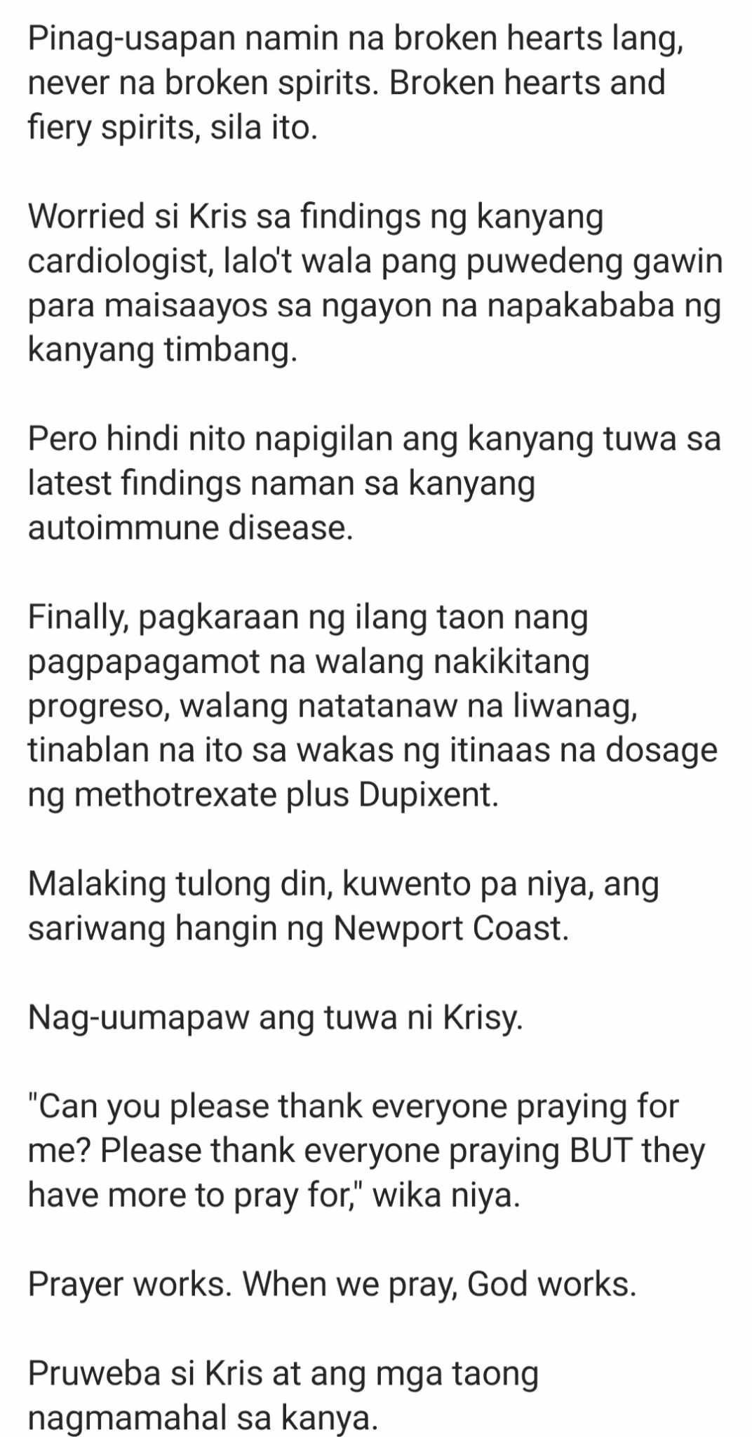 Kris Aquino heart problem