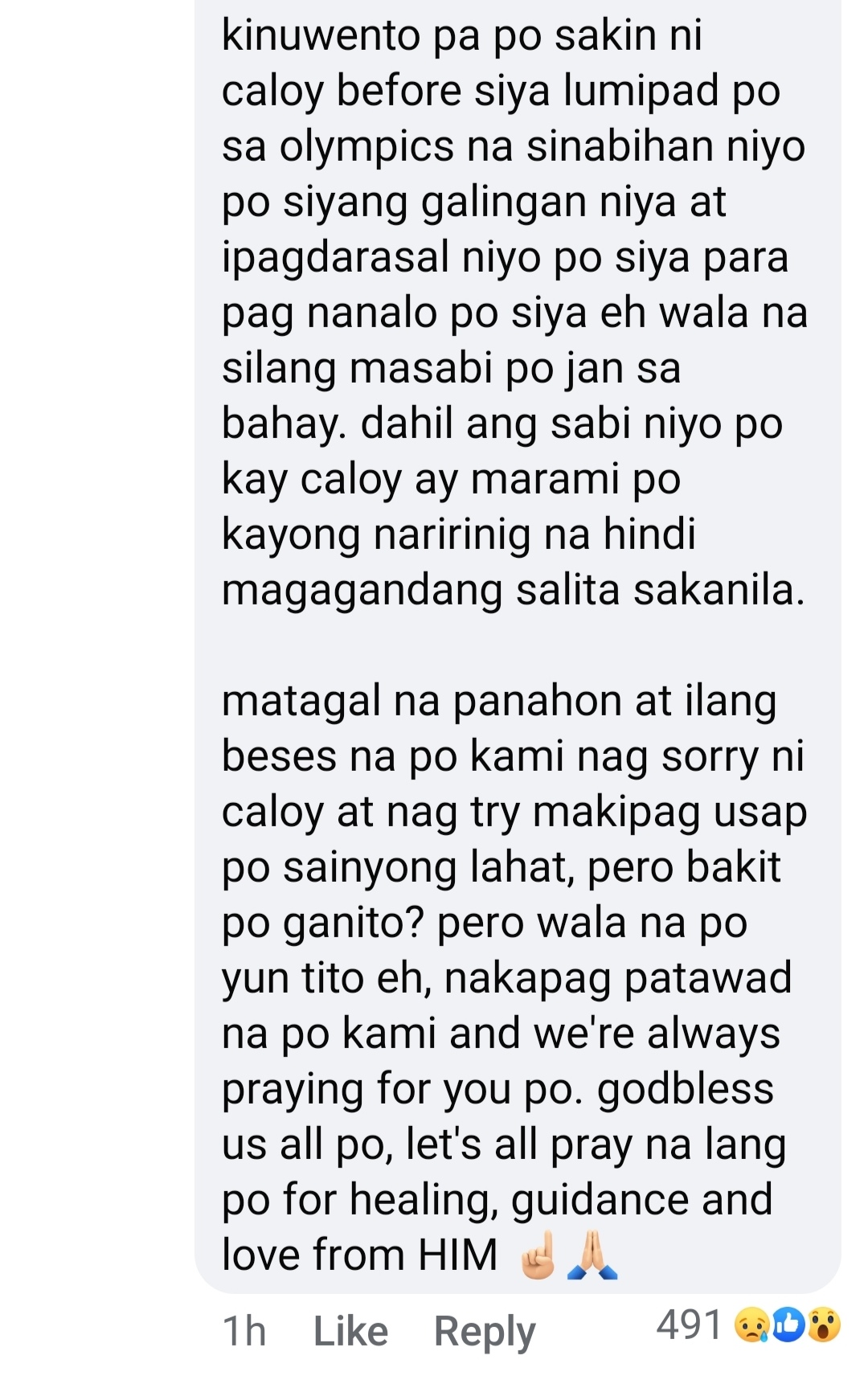 Chloe San Jose answers Mark Yulo's comment