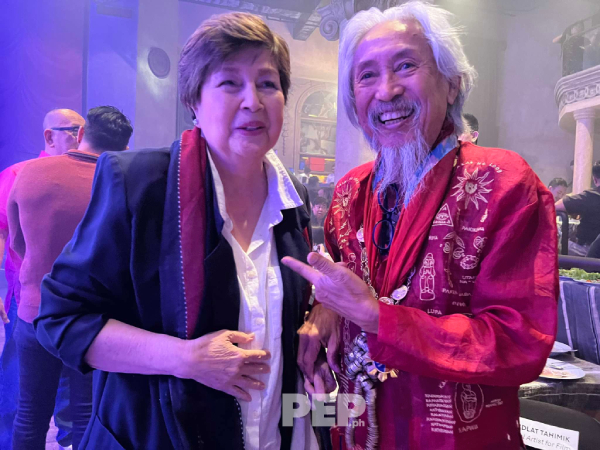 Boots Anson-Roa and Kidlat Tahimik at the 4th Philippine Film Industry Month gala night