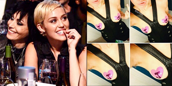 Miley Cryus Bares Breasts In Tribute To Joan Jett  Pepph-2274